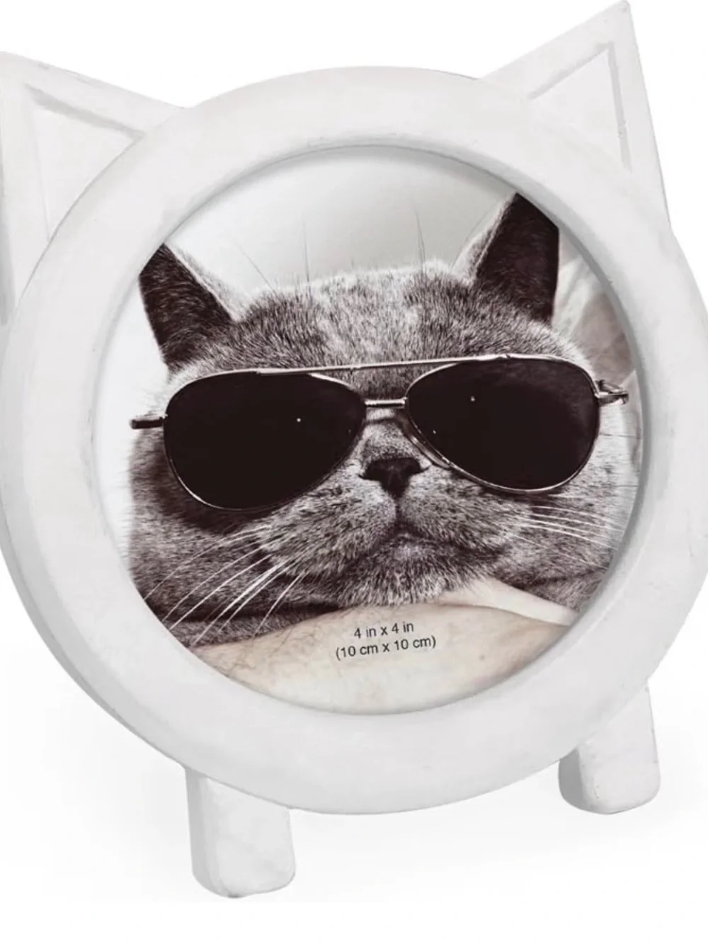 White Cat-Shaped Photo Frame for Cat Lovers